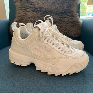 Fila Disruptor 2 premium white sneakers size 7